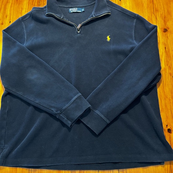 VINTAGE 90s Ralph Lauren Navy Blue Polo Pullover Jacket Men’s XL - Picture 1 of 3